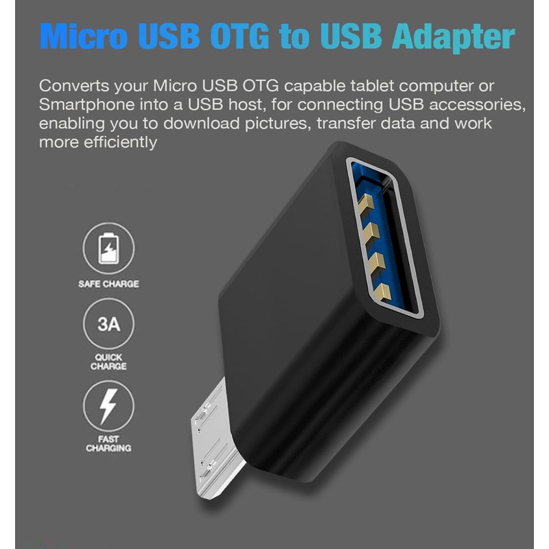 5 Plus 2 Pcs Micro USB OTG to USB Adapter