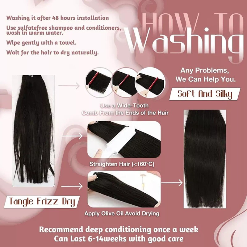 Hetto Extensiones De Cabello 100% Real 50gr 20in #3 Castaño