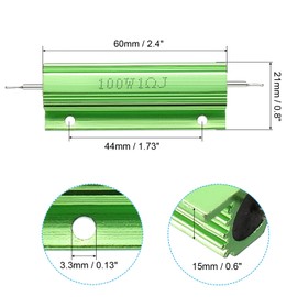 PATIKIL 100W 1 Ohm Aluminum Shell Resistor, 2 Pack Aluminum Housing Resistor Housed Case Wirewound Resistors Screw Tap Power Resistor 5% Tolerance, Green