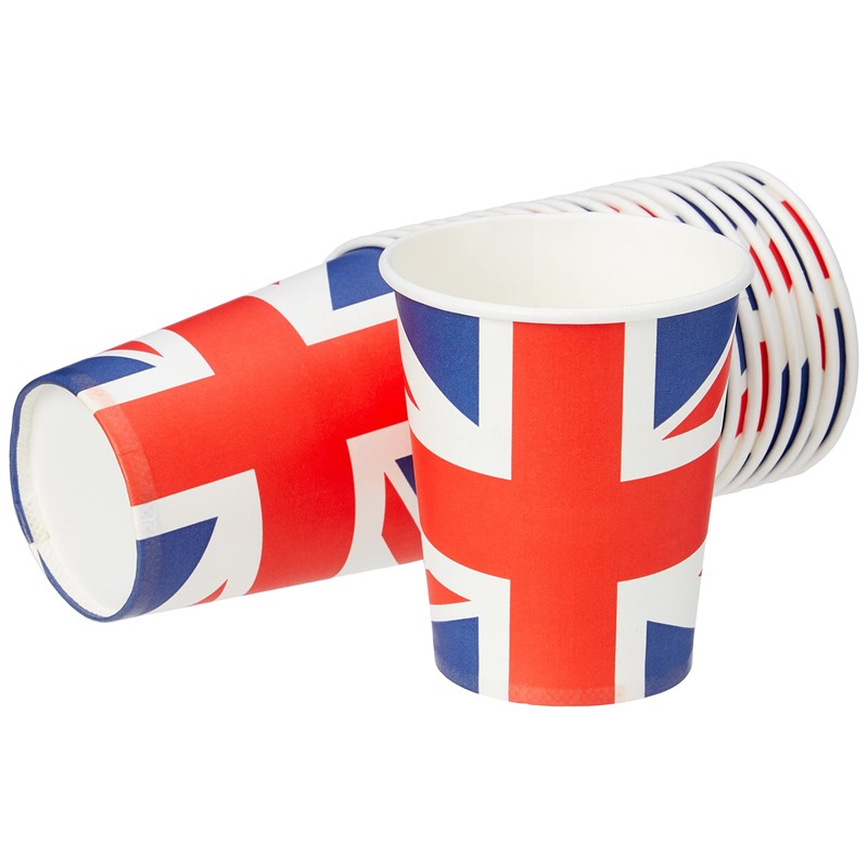 SHATCHI 20pcs Great Britain Union Jack Party Paper Cups Tableware