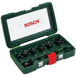 Bosch Accessories Bosch 12-Piece Carbide Milling Cutter Set (for Wood, Diameter Shank 1/4 Inch, Accessories Router)