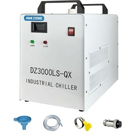 ANKZONE CW3000 Industrial Chiller 12L Tank, Circulation Cooling, Fan Condenser Cooling for K40 40W-60W Laser Engraving Machine