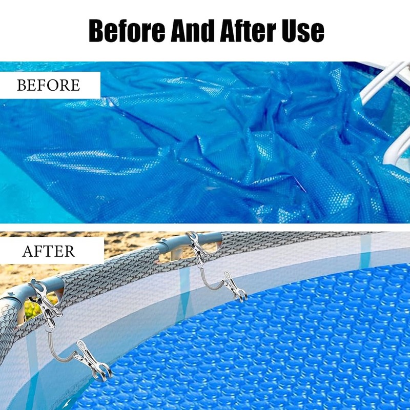 10 PCS Stainless Steel Swimming Pool Cover Clips,for Aboves Ground