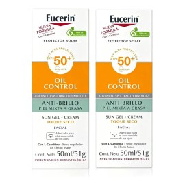2pcs Protector Solar Eucerin Oil Control Fps50+ Y Grasa 50ml