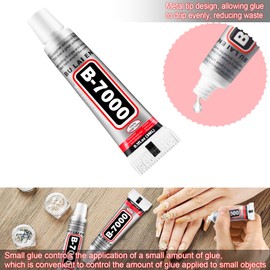 B7000 Glue Clear Adhesive Jewelry Bead B-7000 Glue for Jewelry Rhinestone DIY Cell Phone Repair Clothes Glass Metal Stone Beads Wooden Small Part Item(3ml, 60 Pcs)
