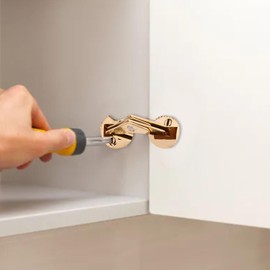 Concealed Copper Hinges, 4-Piece Invisible DIY Project Hinges for Cabinets, Jewellery Boxes, Furniture, Chameleon Terrariums and More (12 mm)