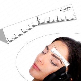 Eyebrow Ruler Stencils, Mapping Brow Tools Microblading Stickers Permanmemt Makeup Eyebrow Shaping Kit Self Adhesive Measurement Ruler for Tattoo Supplies (1 Bag - 10Pcs)