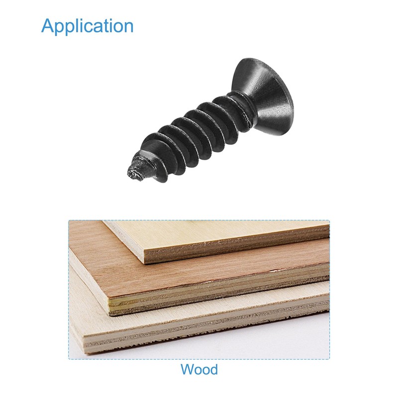sourcing map M3 x 12mm Wood Screws Phillips Flat Head