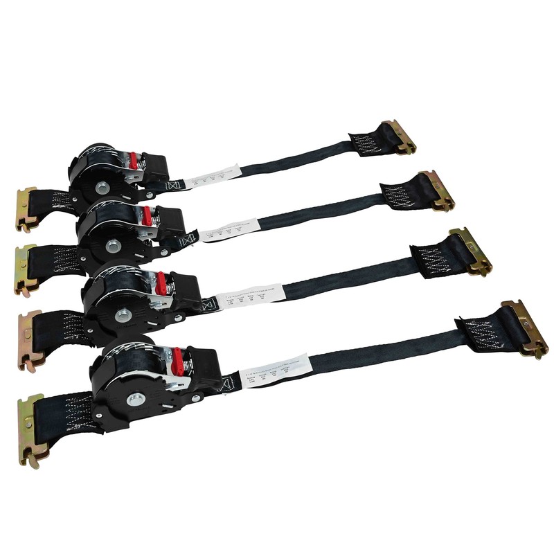 Mytee Products 1'' x 12' Retractable Ratchet Straps for E-Track