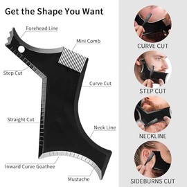 Moldeador de Barba para Hombres Herramientas de Modelado de Barba - Regalos para Hombres Guía de Plantilla de Barba, Maquinilla de Afeitar de Borde Re
