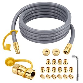 WADEO 3/8” Natural Gas Hose with Quick Connect Fitting, Propane to Natural Gas Conversion Kit for Grill, Compatible with Blackstone 28" & 36" Griddles, Tailgater & Single Burner Rec Stove