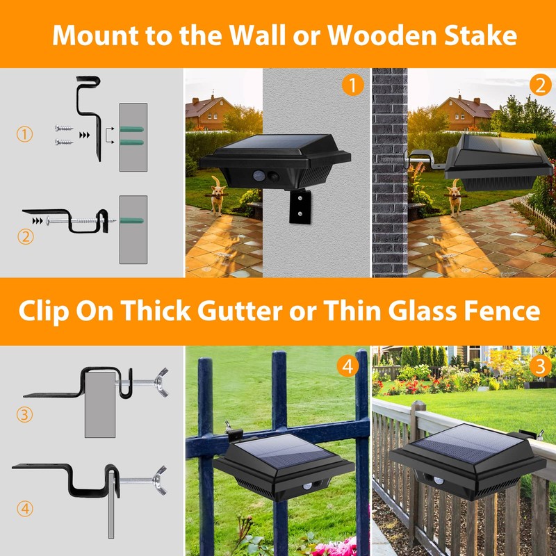 KEENZO Solar Gutter Lights - Bright Solar Powered led Fence