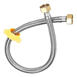 METALLIXITY Faucet Supply Line Connector (600mm/24), 304 Stainless Steel G1/2 Female to G1/2 Female Water Supply Hose Brass Nut - for Kitchen Bathroom