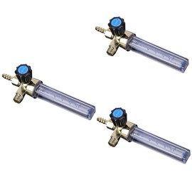 TEHAUX 3pcs Pressure Reducer Flowmeter Alloy Flowmeter for Argon 7mm 1/4pt Easy to Read Gauge Ideal for Homebrew