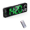 ORIA 13" Digital Wall Clock, Large Display LED Alarm Clock