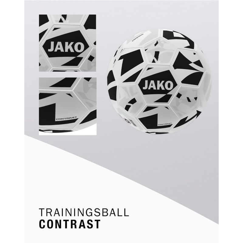 JAKO Contrast Training Ball, White/Black, 5