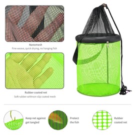 Crab Basket | Foldable Crayfish Storage Cage | Portable Round Fish Mesh Basket Cage for Crayfish Catfish Saltwater Freshwater Fly Fishing Clamming Crabbing