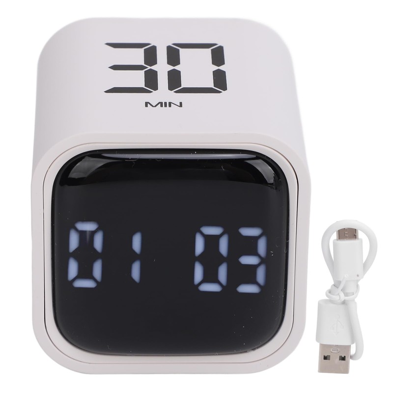 Cube Pomodoro Timer, Simple Rotating Productivity Timer Clock, 5 10