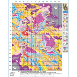 Cross Stitch Kits Embossed OWN4B Birds on Branch Printed Pattern 11CT 14.2"x18" DIY Embroidery Kit (Birds)