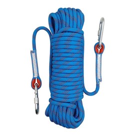 Aoneky 10 mm Static Outdoor Rock Climbing Rope, Fire Escape Safety Rappelling Rope (Blue 2, 32)