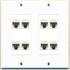 RiteAV 8 Port Decorative Dual [ 2 Gang ] Ethernet