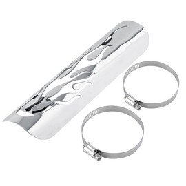 Qiilu Escudo térmico de escape de motocicleta, Tubo de escape de llama de motocicleta Escudo de aislamiento térmico Silenciador Cubierta protectora de calefacción(Plata)