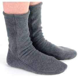 Polar Feet Nonslip Fleece Socks for Men and Women, Unisex Soft Grey 3XL (M15-16)
