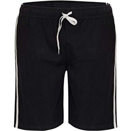 Mens 2 Pack Nightwear Pyjamas PJ Bottoms Super Soft Comfy 100% Cotton Shorts (XL, Black/Grey)