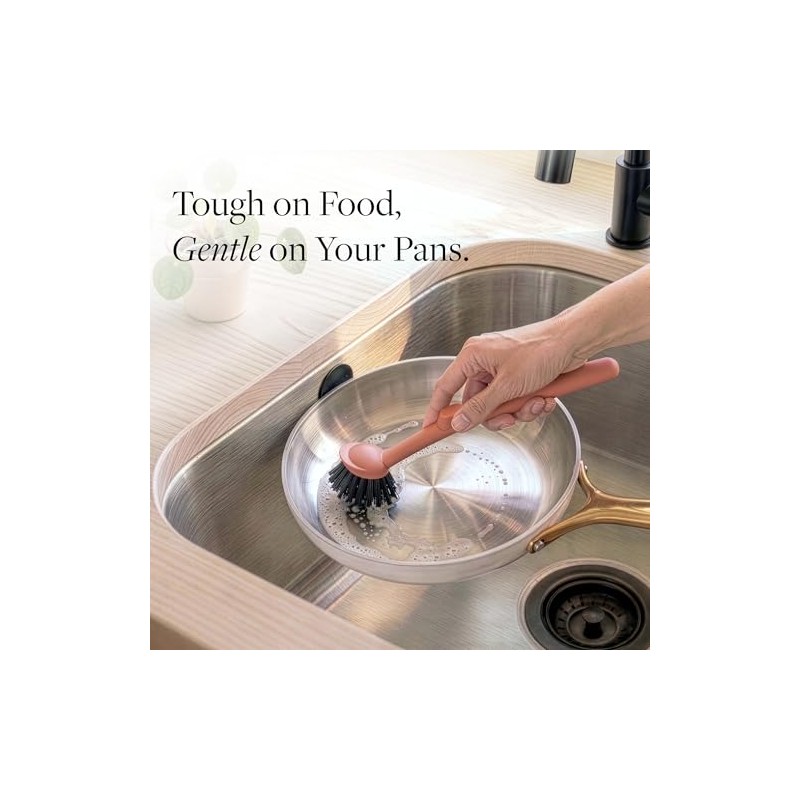Earth & Mango Magnetic Dish Brush & Scraper, Snaps to