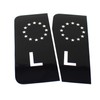 2 x Number Plate EU Field Sticker Film, Black, Car,