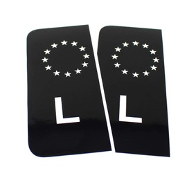 2 x Number Plate EU Field Sticker Film, Black, Car, Trailer, Caravan, Bus
