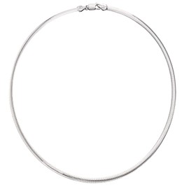 Savlano 925 Sterling Silver 4MM Italian Solid Flat Omega Chain Necklace for Women - Made in Italy Comes With a Gift Box (20)