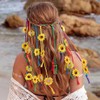 Evivin Sunflower Headband Yellow Boho Rave Rainbow Flower Headbands Floral