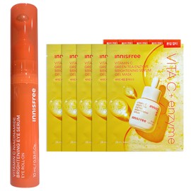 Innisfree Vitamin C Niacinamide Brightening Eye Serum 10mL + Gel Mask (25mL) 5 sheets / 이니스프리 비타민C 나이아신아마이드 브라이트닝 아이세럼 10mL+겔마스크 (25mL) 5매