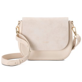 Expatrié Women's Small Shoulder Bag - Louise Medium - Modern Crossbody Bag Made of Vegan Leather - Bag for City Going Out - Adjustable Shoulder Strap, beige