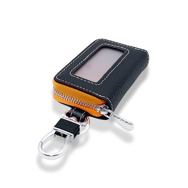 TOMOTHY Men's Smart Key Case with Window, Genuine Leather, Compatible