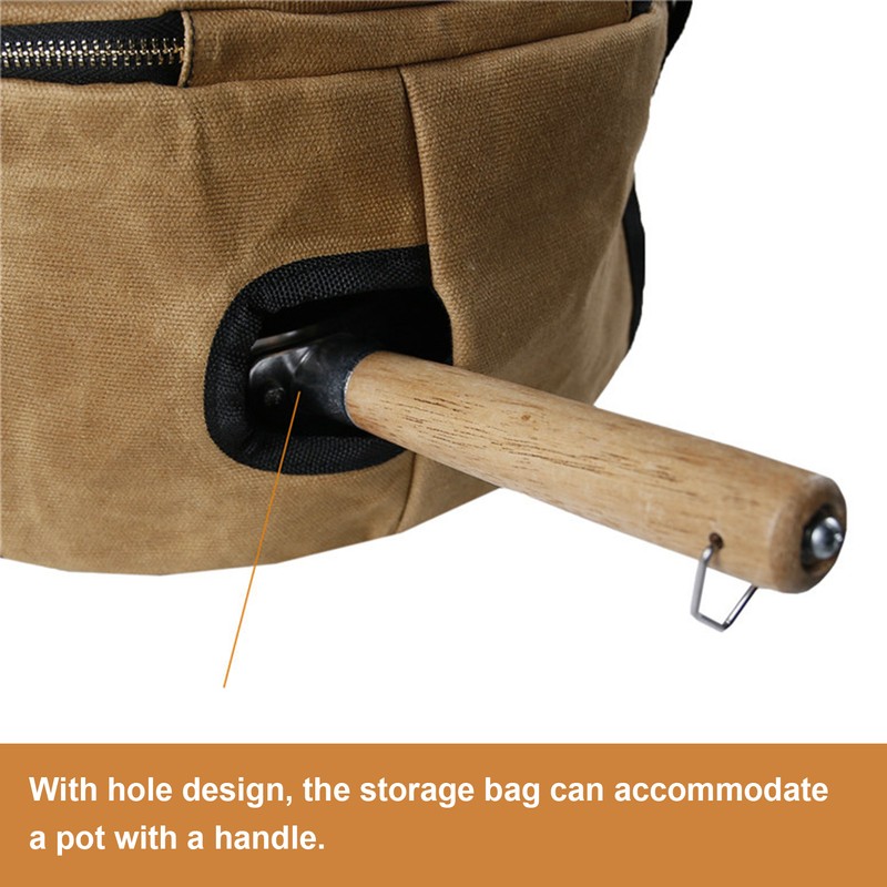 Camping Pot Storage Bag Travel Portable Dustproof Cast Iron Pan