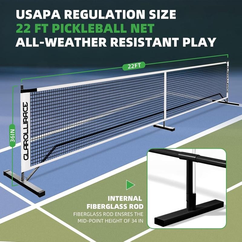 Regulation Size 22 FT Pickleball Net Set with Metal Frame