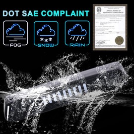 PIT66 LED 3rd Brake Light, Compatible with 2004-2008 Ford F150 I Type Led Bar High Mount Stop Light Rear Tail Cargo Lamps Clear Lens Black Housing