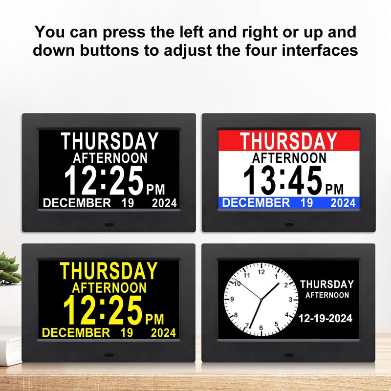 Johnziny Digital Day Clock 7 Inch,Calendar Clock,Dementia Clocks for Seniors,Clock