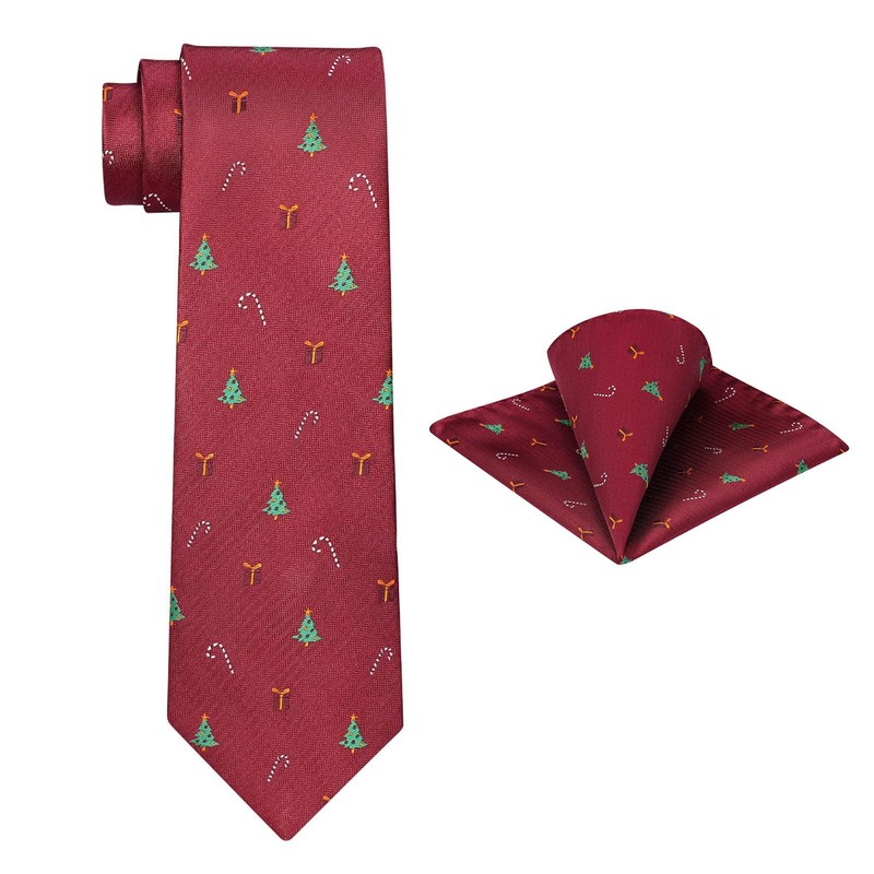 SzonMcnl Christmas Ties for Men Pattern Woven Party Christmas Tie