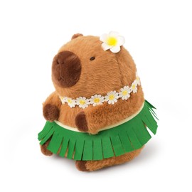 Ditucu Cute Capybara Plush Wear Hawaiian Style Grass Skirt Capibara Stuffed Animals Plushies Toys Hugging Gifts for Kids Brown 11.8 inch