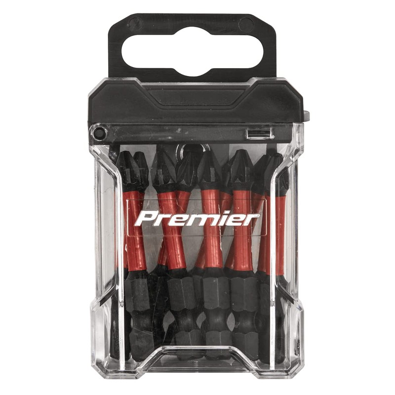Sealey 10pc 50mm Pozi #2 Impact Power Tool Bits -
