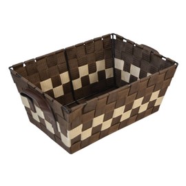 Tidorisangyou SF-983DBR Storage Box, Brown, 12.2 x 9.1 x 5.3 inches (31 x 23 x 13.5 cm), PP Strap Basket