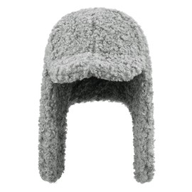 Clakllie Aviator Trapper Hats for Women Eskimo Trooper Hat Russian Ushanka Caps Ski Baseball Hat with Earflap Visor,Gray