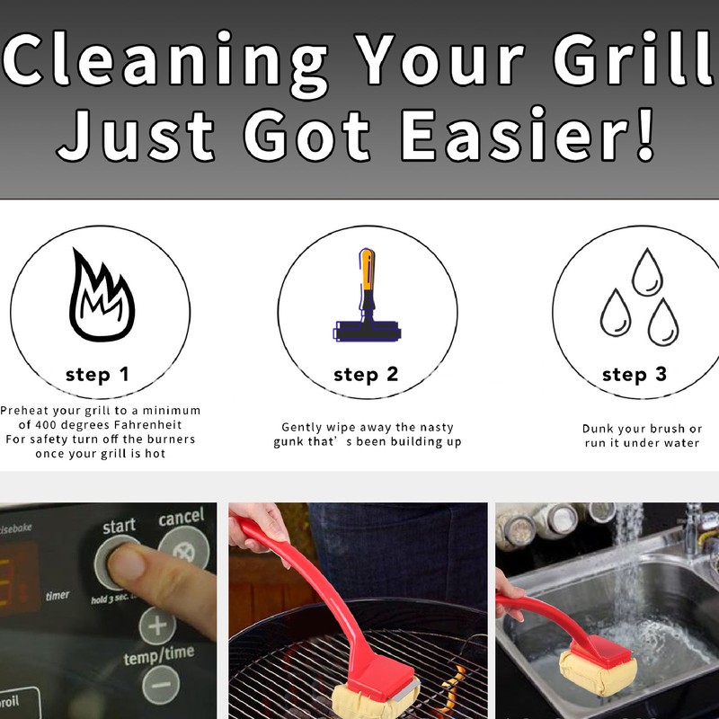 BBQ Grill Brush Professional Efficient Safe Heat Resistance Grill Cleaner