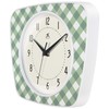 Infinity Instruments LTD. Plaid Trapezium Wall Clock, Green, 9.25" x
