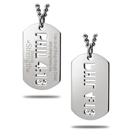 Shields of Strength Horizontal Cut Out Necklace - Philippians 4:13