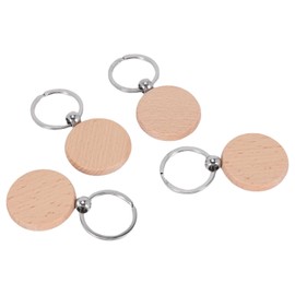 Tsudoku Pack of 60 Empty Round Wooden Key Pendants DIY Key Pendants Key Pendant DIY Gifts Engraving, colour