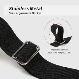 ITLXJR No Buckle Elastic Belts for Women, Comfortable Invisible Womens Belts for Jeans, Stretch Belts for Women (White, S-M:Waist size 24''-34'')